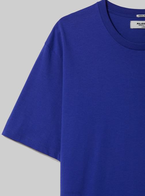 Heren Alcott bk1 zwart katoenen T-shirt met ronde hals kleding PT24933