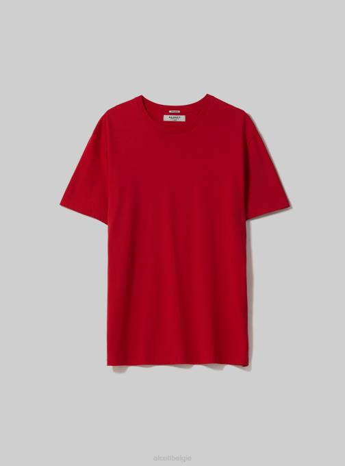 Heren Alcott bk1 zwart katoenen T-shirt met ronde hals kleding PT24963