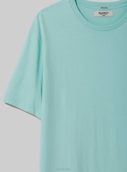 Heren Alcott bk1 zwart katoenen T-shirt met ronde hals kleding PT24980