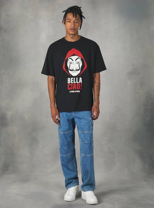 Heren Alcott bk1 zwart la casa de papel t-shirt kleding PT24942