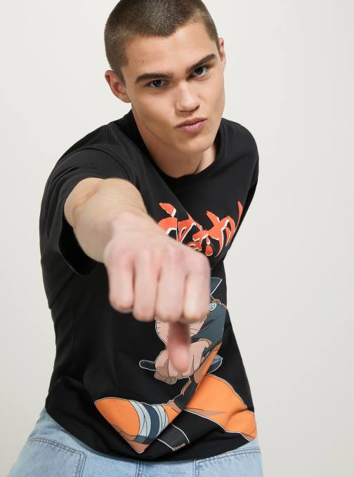 Heren Alcott bk1 zwart naruto-shirt kleding PT24654