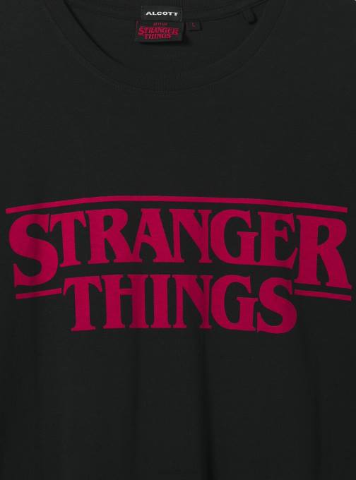 Heren Alcott bk1 zwart vreemdere dingen t-shirt kleding PT241136