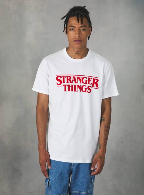 Heren Alcott bk1 zwart vreemdere dingen t-shirt kleding PT241160