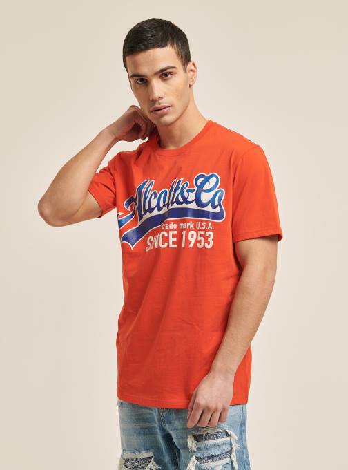 Heren Alcott blauw T-shirt met logoprint kleding PT241199