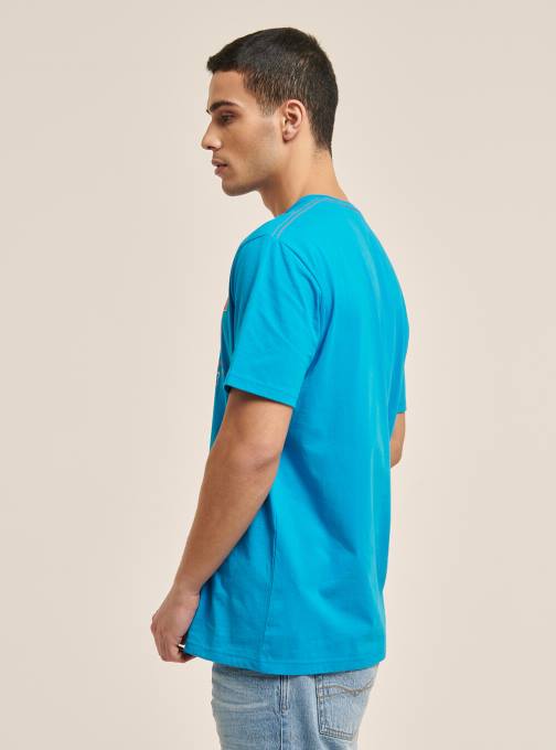 Heren Alcott blauw T-shirt met logoprint kleding PT241200