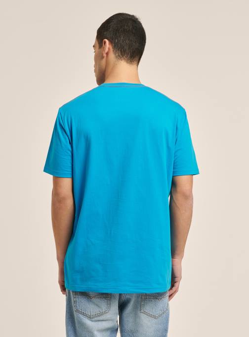 Heren Alcott blauw T-shirt met logoprint kleding PT241200