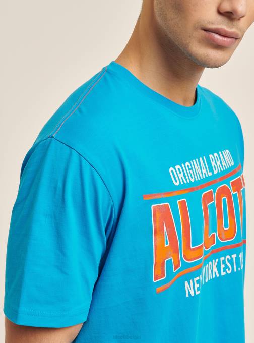 Heren Alcott blauw T-shirt met logoprint kleding PT241200