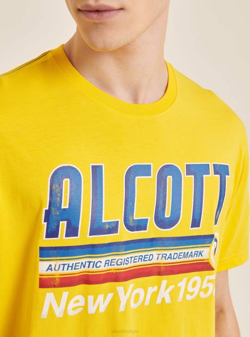 Heren Alcott blauw T-shirt met logoprint kleding PT24977
