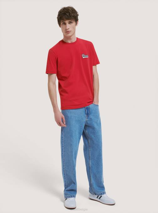 Heren Alcott c0020 gebroken wit katoenen t-shirt met varsity-patch kleding PT24991