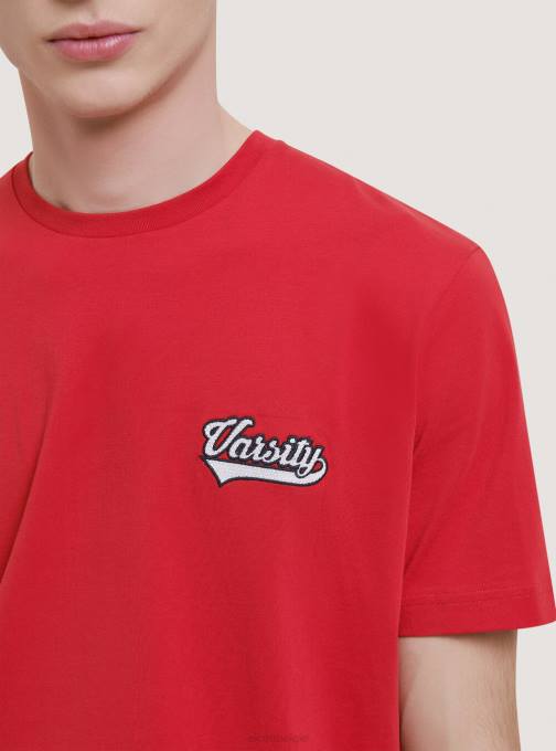 Heren Alcott c0020 gebroken wit katoenen t-shirt met varsity-patch kleding PT24991