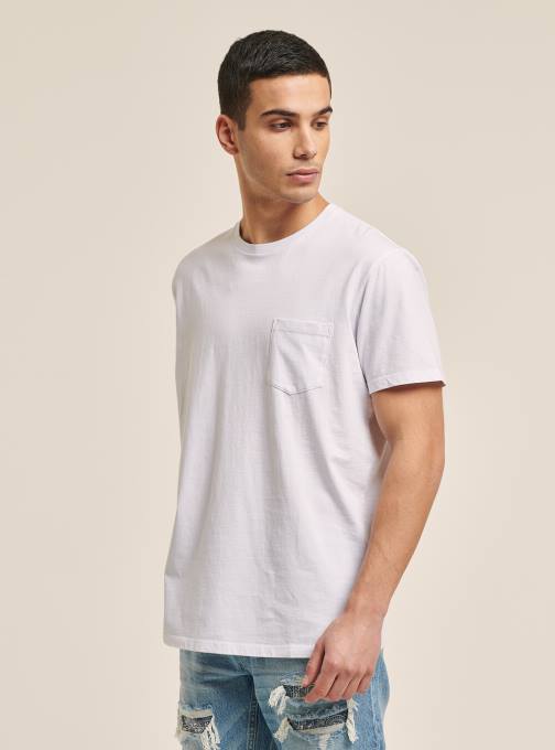 Heren Alcott c0214 blauw maglietta girocollo con taschino in katoen kleding PT241059