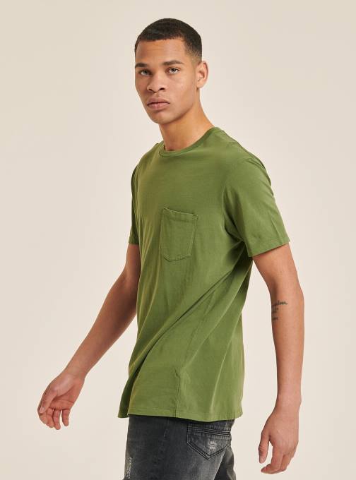 Heren Alcott c0214 blauw maglietta girocollo con taschino in katoen kleding PT24712