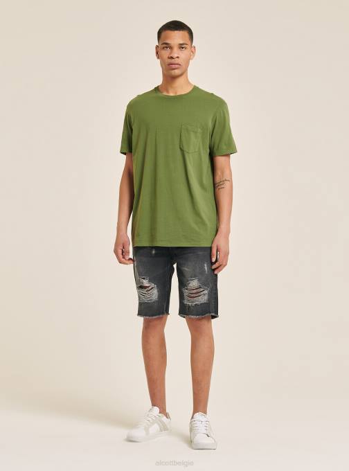 Heren Alcott c0214 blauw maglietta girocollo con taschino in katoen kleding PT24712