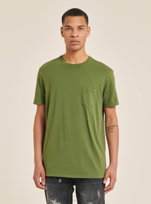 Heren Alcott c0214 blauw maglietta girocollo con taschino in katoen kleding PT24712