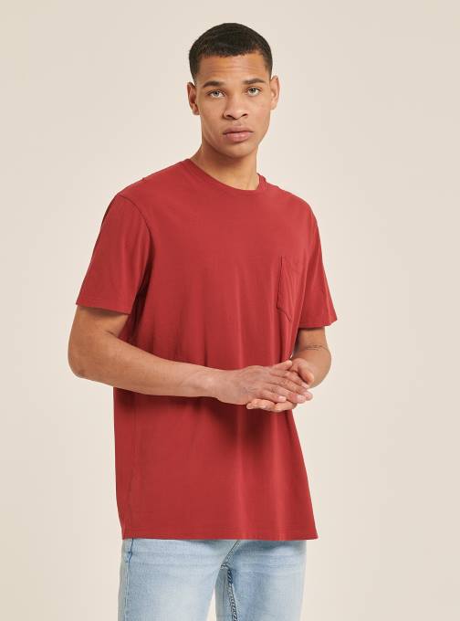 Heren Alcott c0214 blauw maglietta girocollo con taschino in katoen kleding PT24934