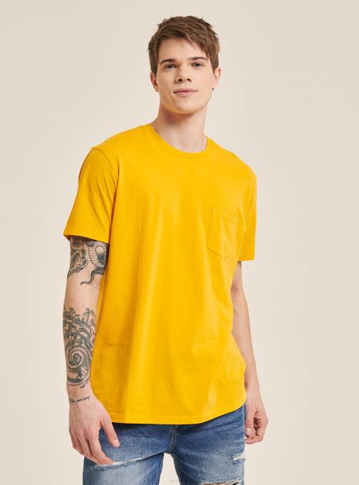 Heren Alcott c0214 blauw maglietta girocollo con taschino in katoen kleding PT24981