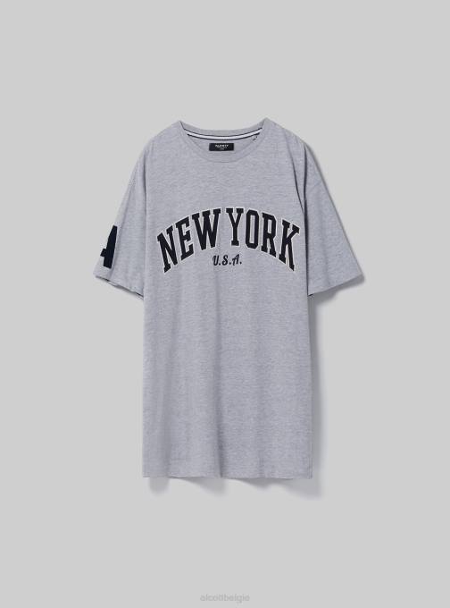 Heren Alcott c104 crème Oversized katoenen T-shirt met patch kleding PT241185