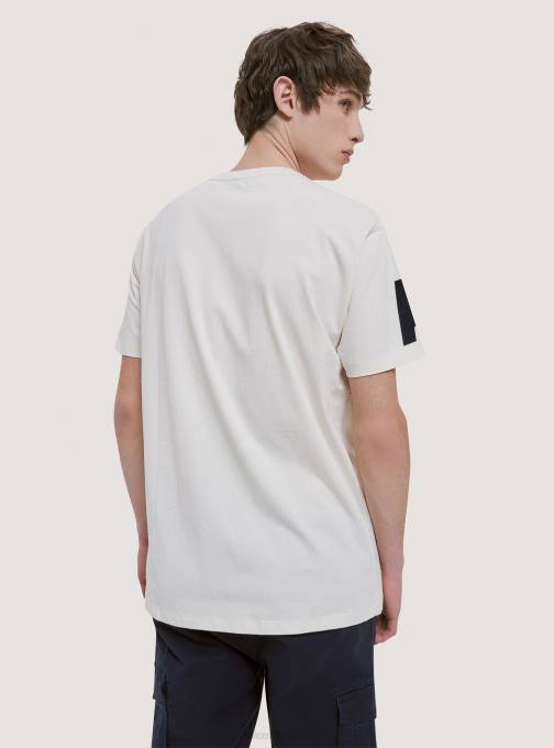 Heren Alcott c104 crème Oversized katoenen T-shirt met patch kleding PT24953