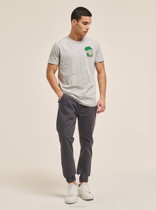 Heren Alcott lichtgrijs gemêleerd t-shirt popeye kleding PT241054