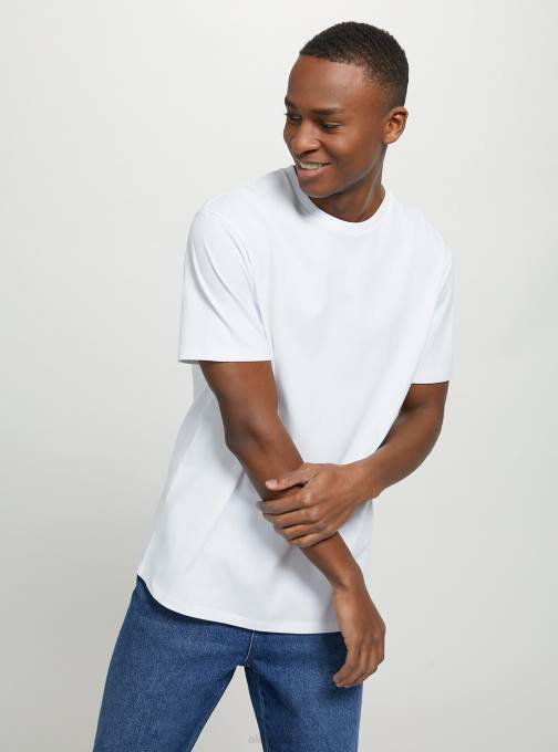 Heren Alcott wh2 wit katoenen T-shirt met ronde hals kleding PT241011