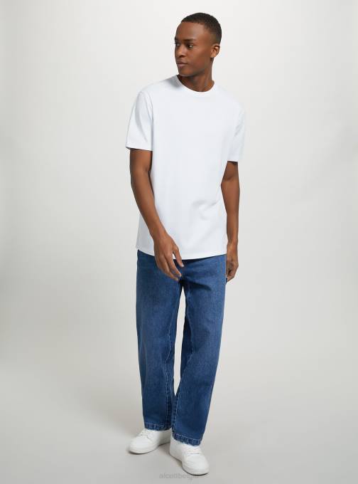 Heren Alcott wh2 wit katoenen T-shirt met ronde hals kleding PT24598