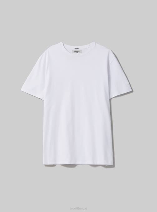 Heren Alcott wh2 wit katoenen T-shirt met ronde hals kleding PT24598