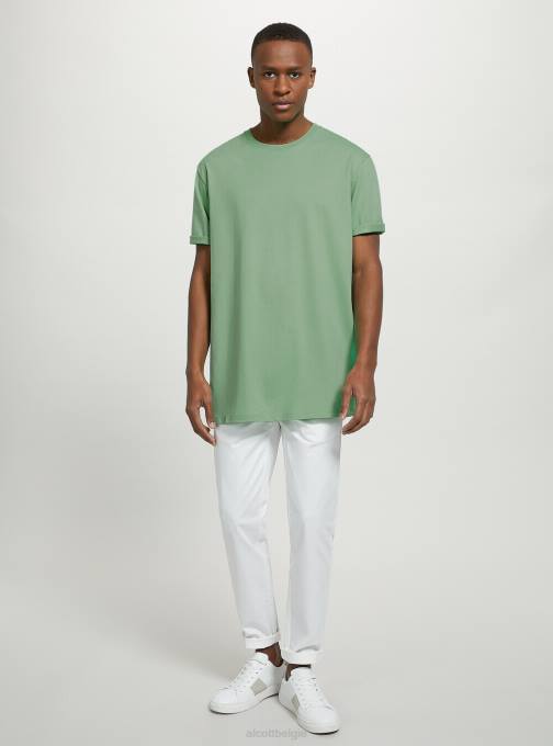 Heren Alcott wh2 wit katoenen T-shirt met ronde hals kleding PT24930