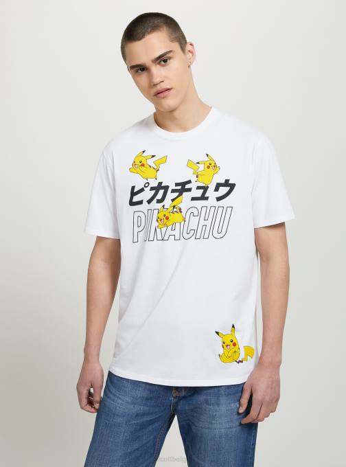 Heren Alcott wh3 wit Pokemon-shirt kleding PT24643