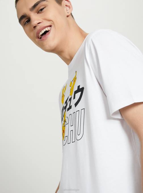 Heren Alcott wh3 wit Pokemon-shirt kleding PT24643