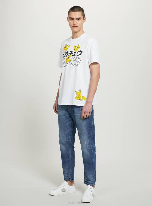 Heren Alcott wh3 wit Pokemon-shirt kleding PT24643