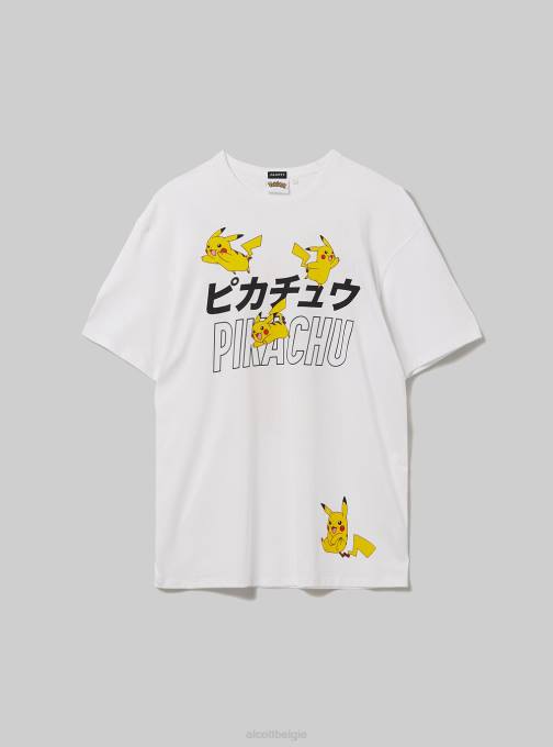 Heren Alcott wh3 wit Pokemon-shirt kleding PT24643