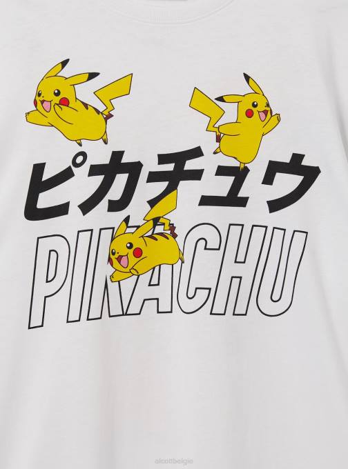 Heren Alcott wh3 wit Pokemon-shirt kleding PT24643