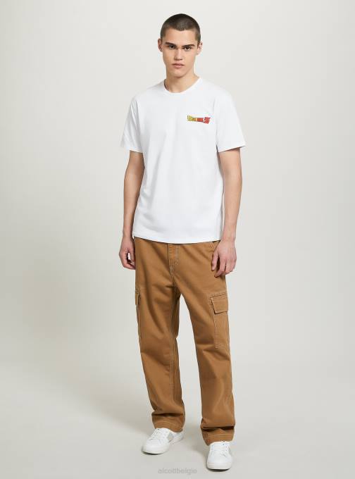 Heren Alcott wh3 wit drakenbal t-shirt kleding PT24868