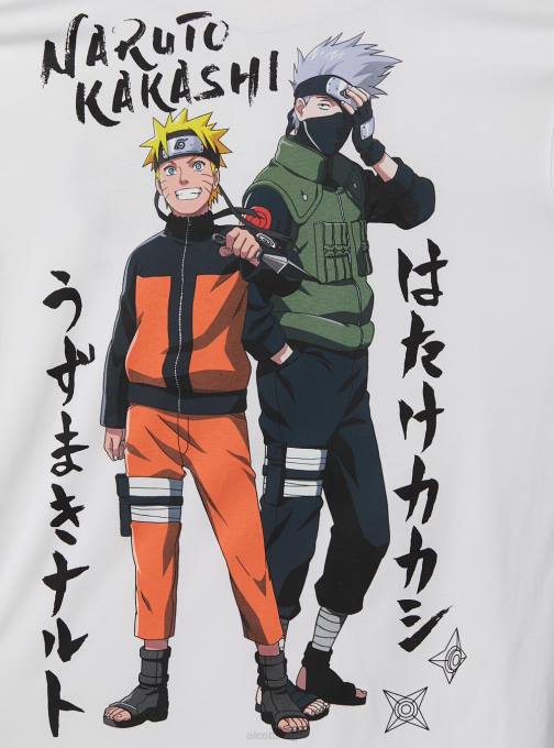 Heren Alcott wh3 wit naruto-shirt kleding PT24652