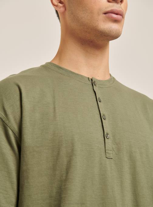 Heren Alcott wit T-shirt van linnenmix met serapekraag kleding PT24813