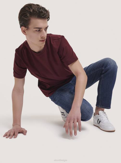 Heren Alcott wit basis katoenen t-shirt kleding PT241140