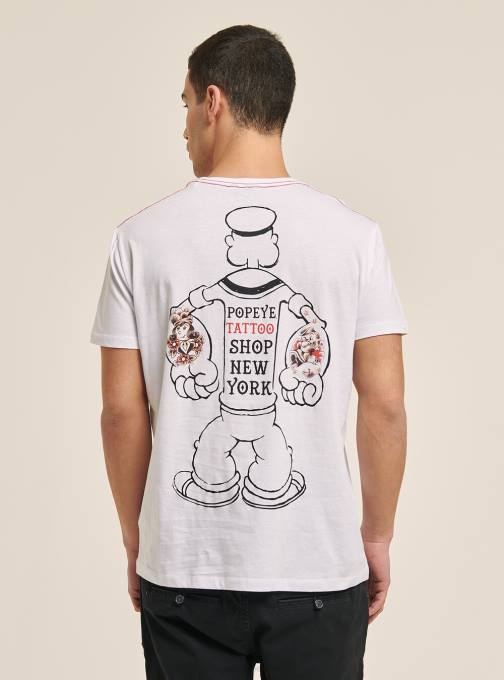 Heren Alcott wit t-shirt popeye kleding PT241007