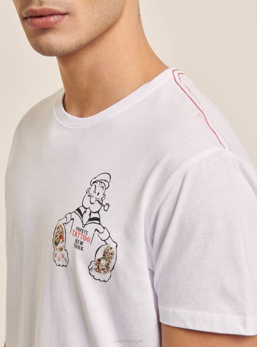 Heren Alcott wit t-shirt popeye kleding PT241007