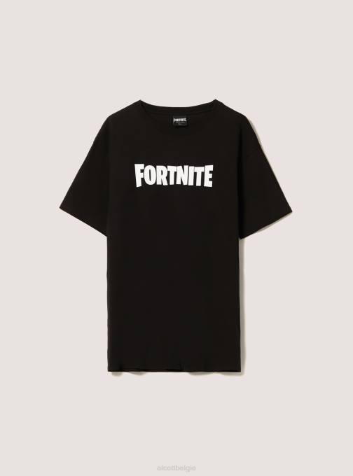 Heren Alcott zwart Fortnite t-shirt kleding PT24793