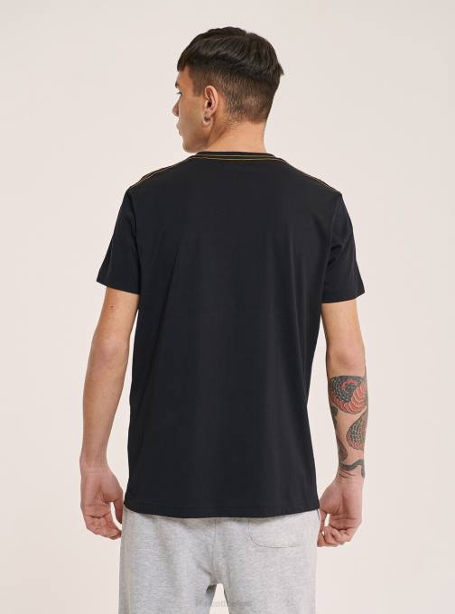 Heren Alcott zwart T-shirt met logo op de voorkant kleding PT24891