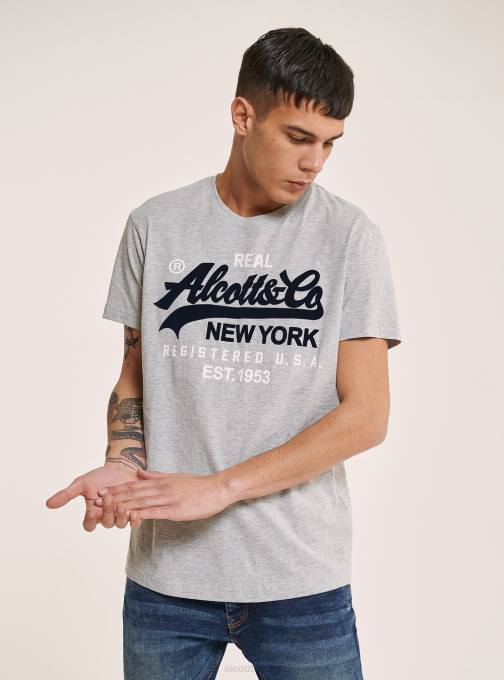 Heren Alcott zwart T-shirt met logo op de voorkant kleding PT24932