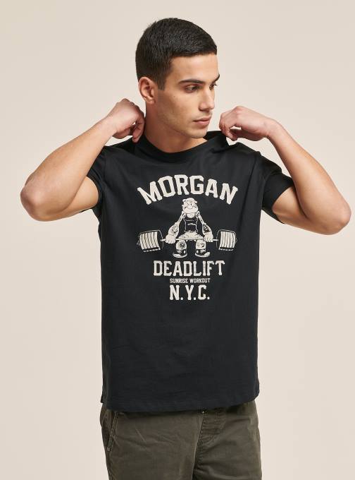 Heren Alcott zwart t-shirt popeye kleding PT24824