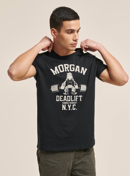 Heren Alcott zwart t-shirt popeye kleding PT24824