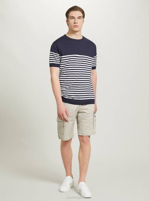 Heren Alcott bk1 zwart katoenen trui met korte mouwen kleding PT24633