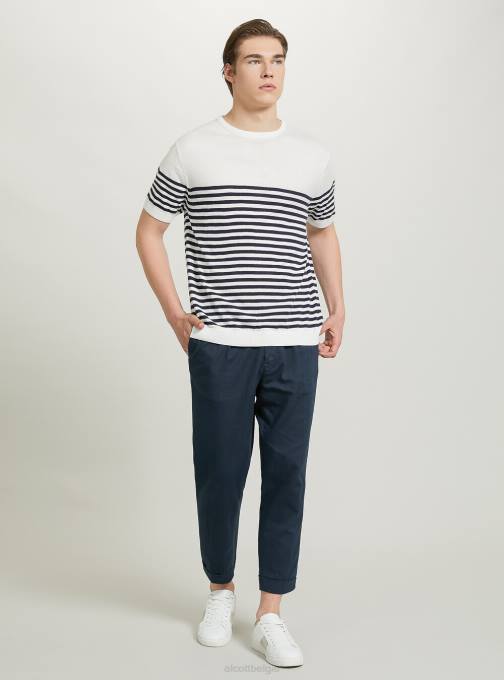 Heren Alcott bk1 zwart katoenen trui met korte mouwen kleding PT24870