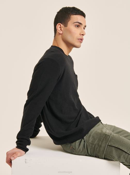 Heren Alcott bk2 piraat zwart trui met rolkraag en borstzak kleding PT241087