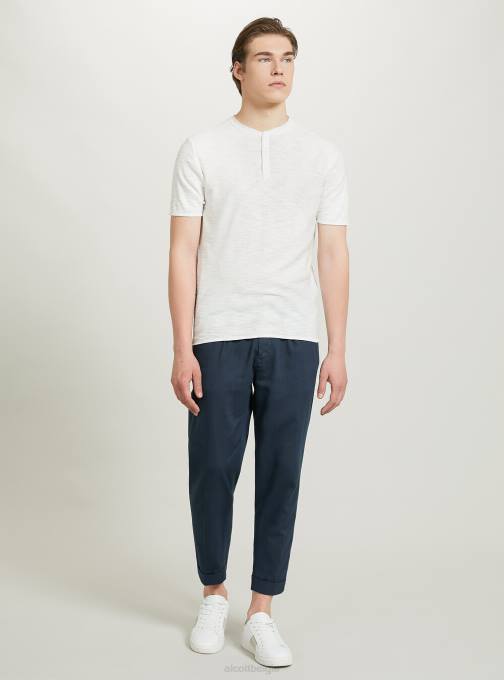 Heren Alcott bl2 blauw middel Serafino-trui met korte mouwen kleding PT241102