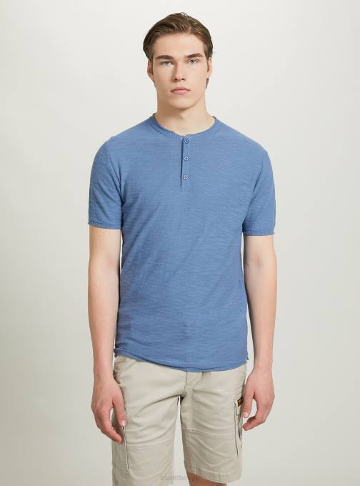 Heren Alcott bl2 blauw middel Serafino-trui met korte mouwen kleding PT24635