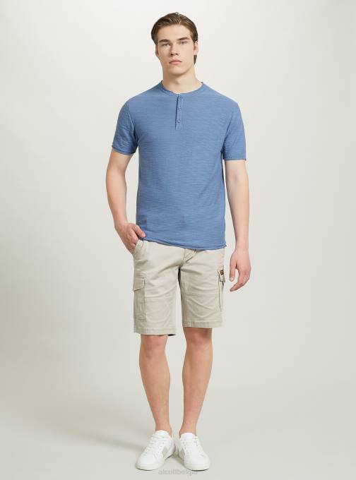 Heren Alcott bl2 blauw middel Serafino-trui met korte mouwen kleding PT24635