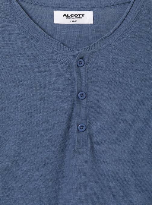 Heren Alcott bl2 blauw middel Serafino-trui met korte mouwen kleding PT24635